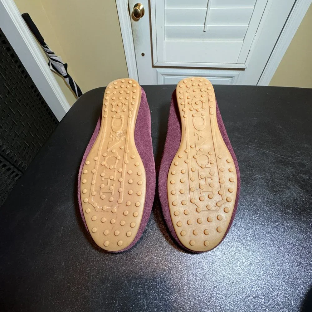 Coach Fortunata size 6.5 suede loafers with horsebit logo
